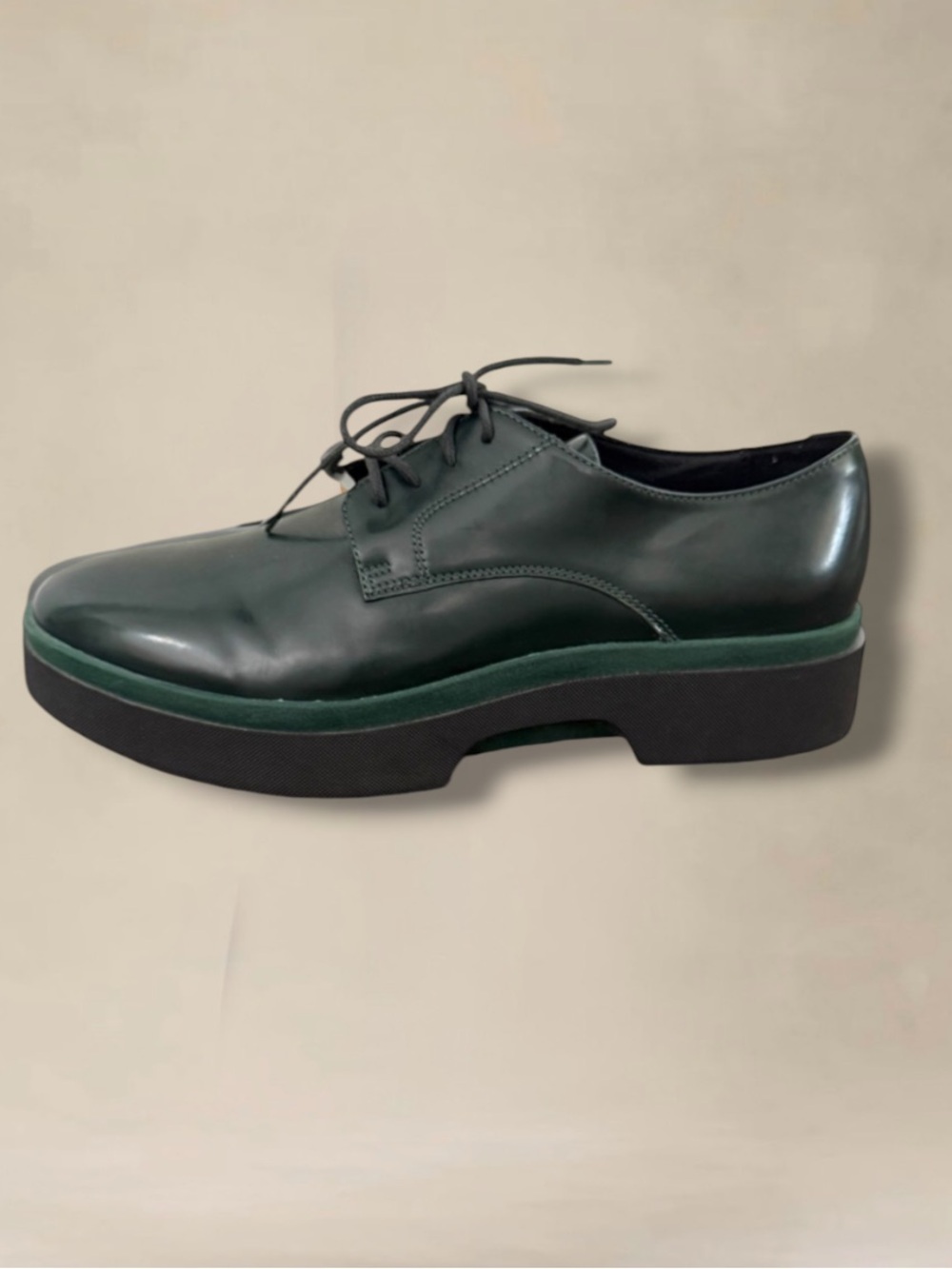 Geox Respira Dark Forest Green Derby’s Platform Oxfords